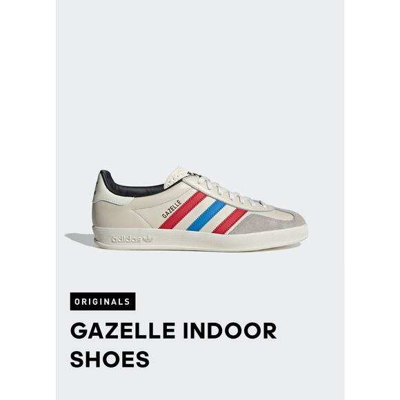 Adidas Gazelle 3-Stripe Casual Retro Sneakers Men’s Sz 11 Red White and Blue